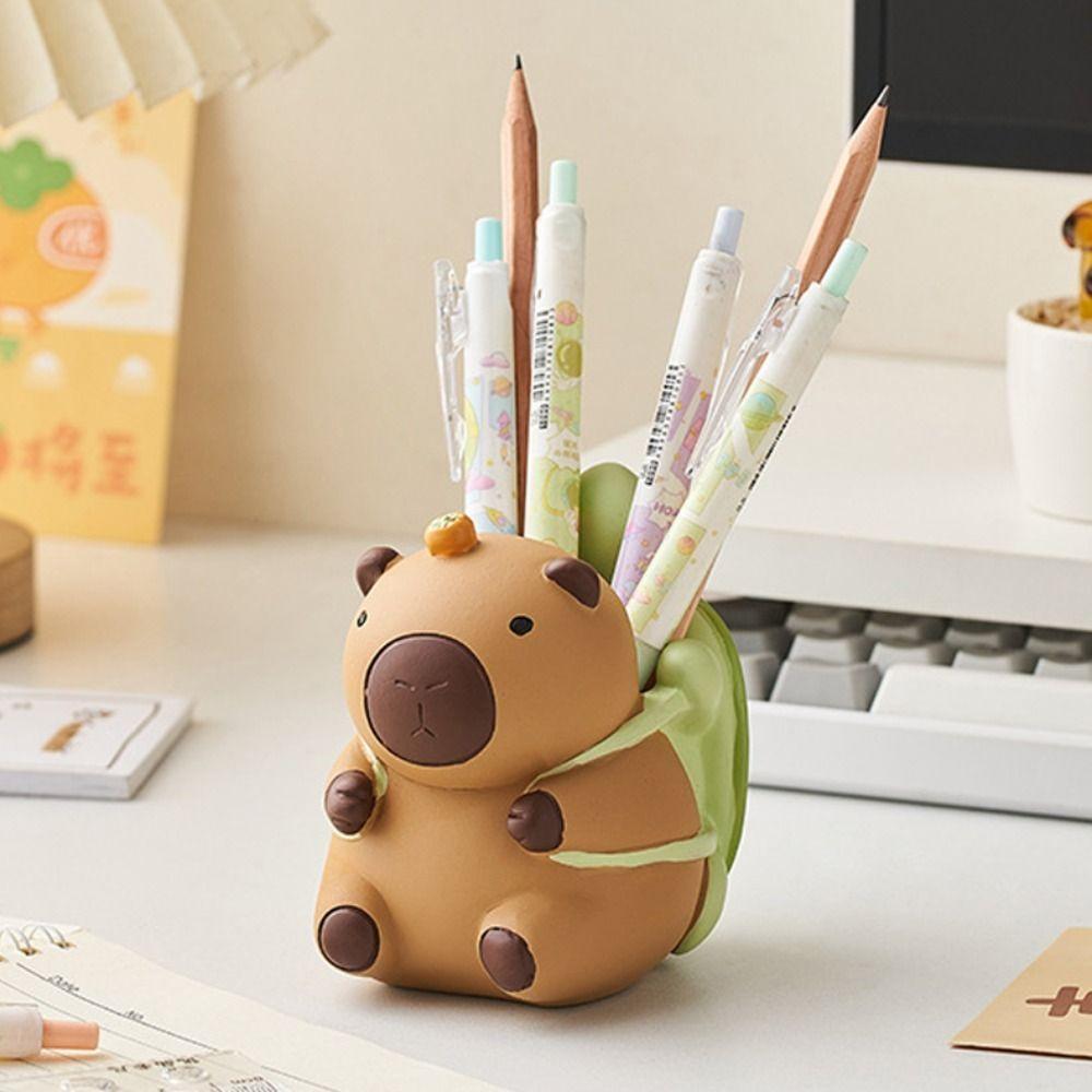 Ornaments Pencil Storage Box Capybara Stationery Organizer Model Toy Desk Pen Holder  Home Office