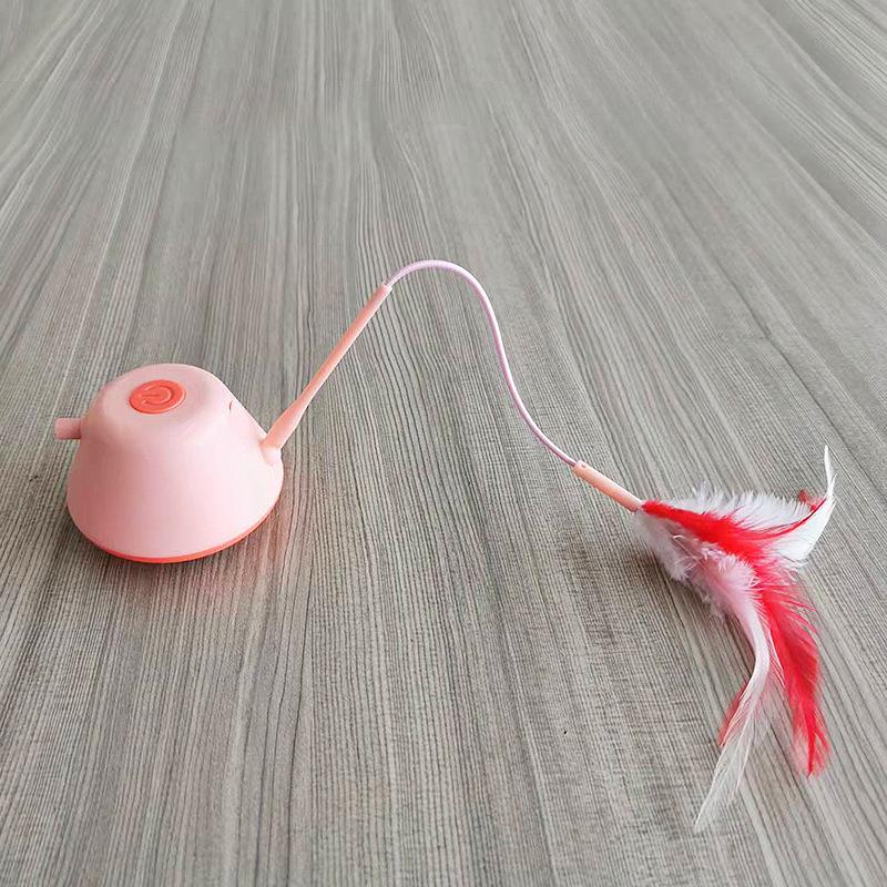 Brinquedo elétrico para gatos de estimação, vara de pesca com penas, infravermelho, engraçado, alívio automático, plataforma giratória para gatos, brinquedo para gatos