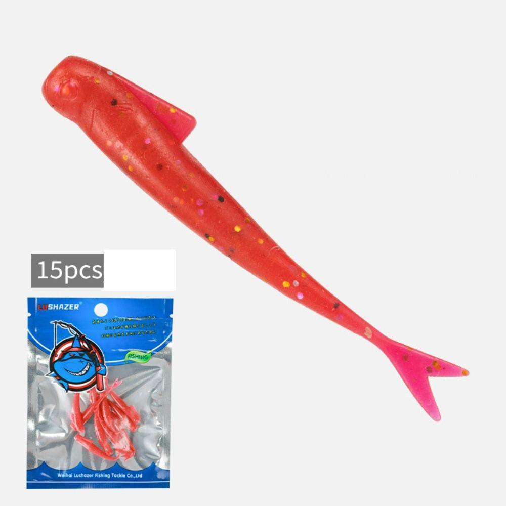 

15 шт. TPE Рыболовные Мягкие Приманки 6 Цветов Плавающие Приманки Минноу Рыболовные Снасти Искусственные Приманки Рыбалка красный
