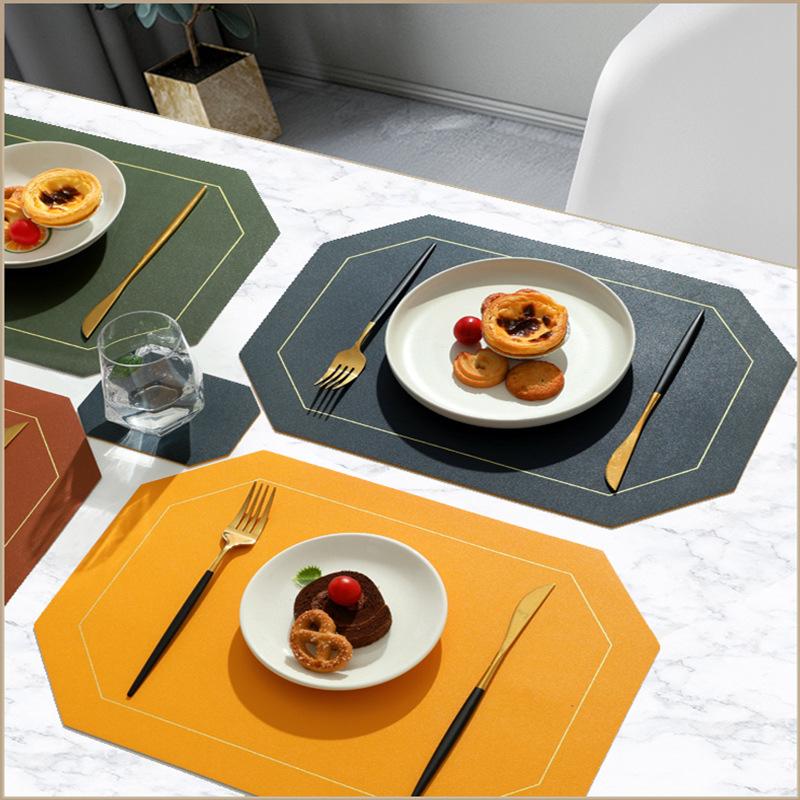 Double-Layer Table Mat Set Non-Slip Bowl Pad Coaster Set Washable PVC Dining Table Placemats Modern Home Decoration Accessories