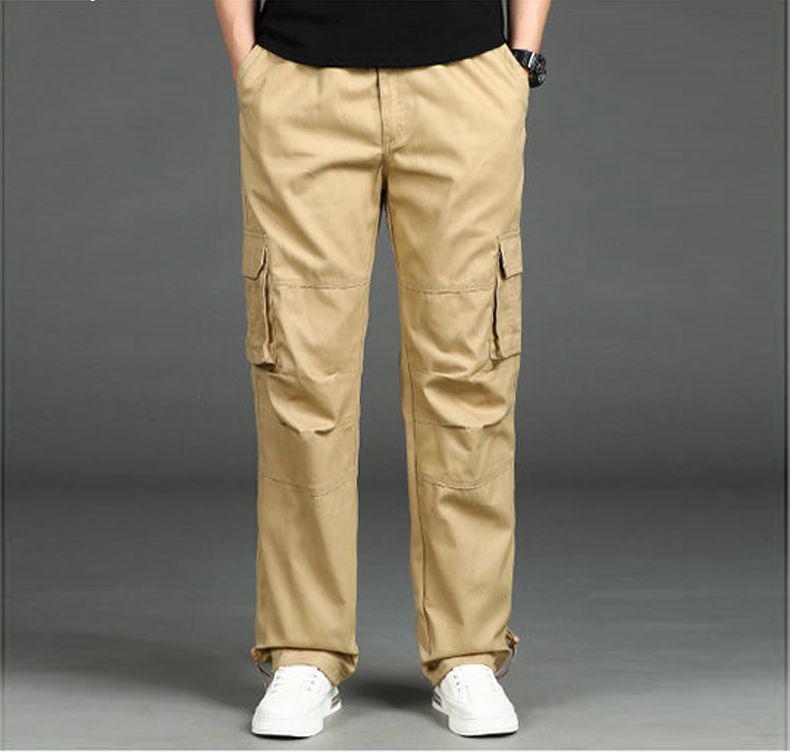 

Men s European Style Multi-pocket Cargo Pants, Loose Fit, Plus Size, Pure Cotton, for Spring & Autumn 5X Large