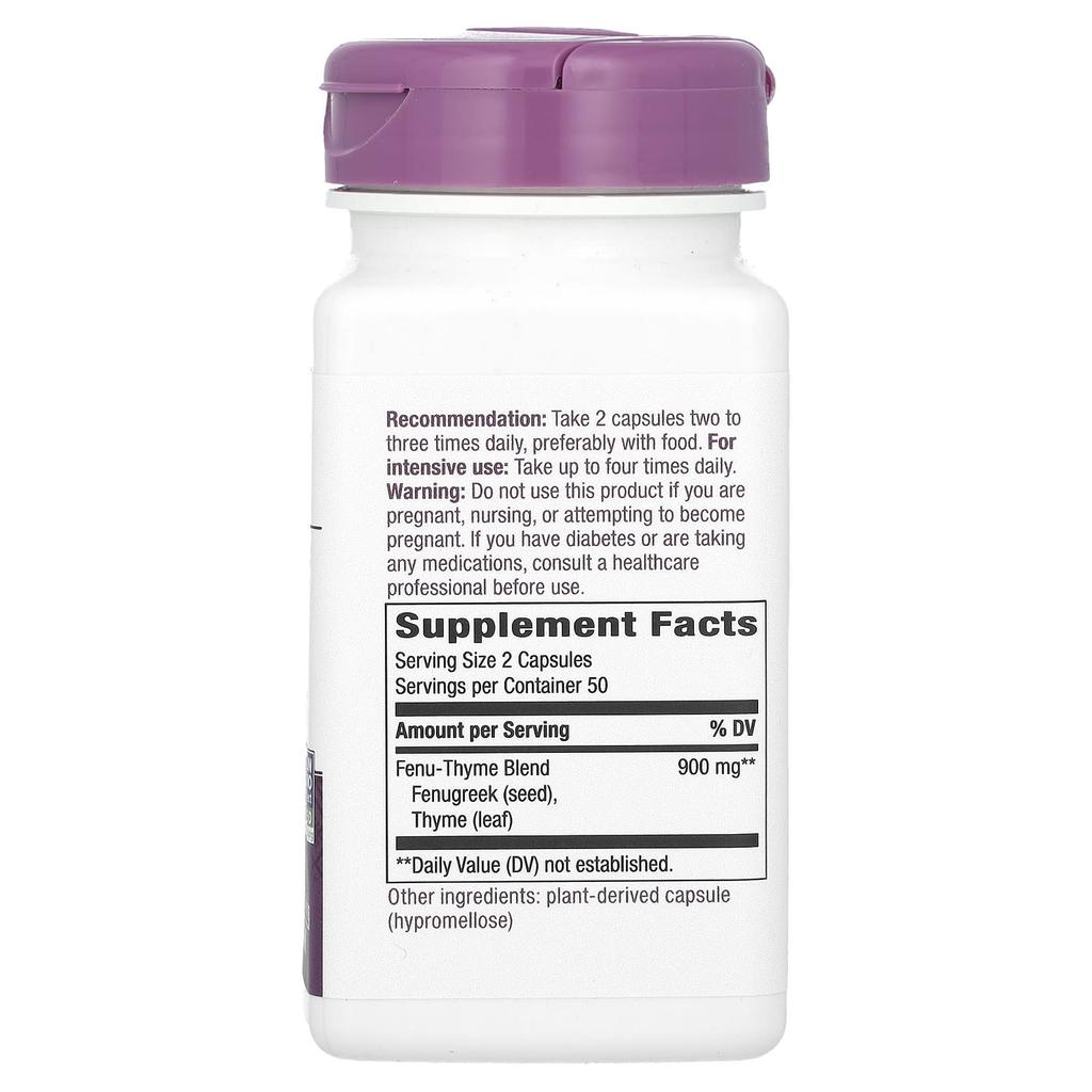 Nature's Way Fenu-Thyme, 900Mg, 100 Veggie Caps (450Mg Per Capsule)
