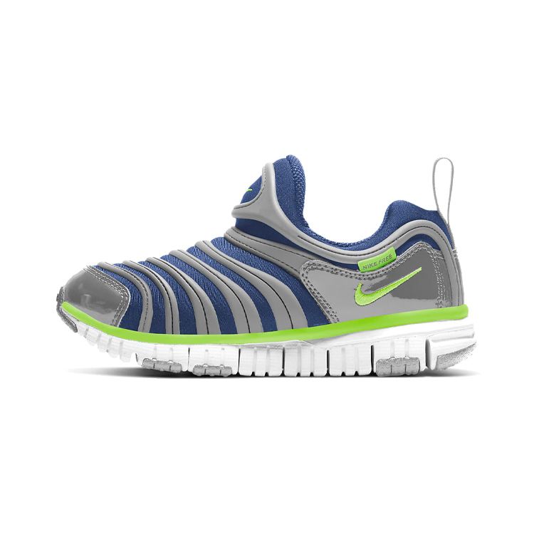 Nike Dynamo Free Comfortable Non-Slip Shock Absorbing Wear-Resistant Kids Casual Shoes Kids Casual Shoes Gray Blue Green 343738-436