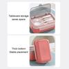 Microwaveable  Portable  Sealed and Insulated 3 Compartment Lunch Box with Fork and Spoon  Pink  Suitable for Students and Office Workers