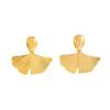 European and American Design Stainless Steel Oval Fan Earrings with a Bright Finish for Women
