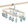 Foldable Multi-Functional Clothes Drying Rack with Clips for Underwear Socks and Small Garments Indoor Outdoor Balcony Hanging Organizer