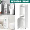 18x18x100CM Bathroom Floor Cabinet Storage Toilet Bath Organizer Paper Holder Shelf Door Classic Durable Slim Design Large Storage