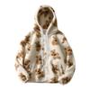 Herbst Winter Damen Mit Kapuze Plüsch Bär Gedruckt Cartoon Pullover Damen Winter Warme Jacke Fleece Jacke