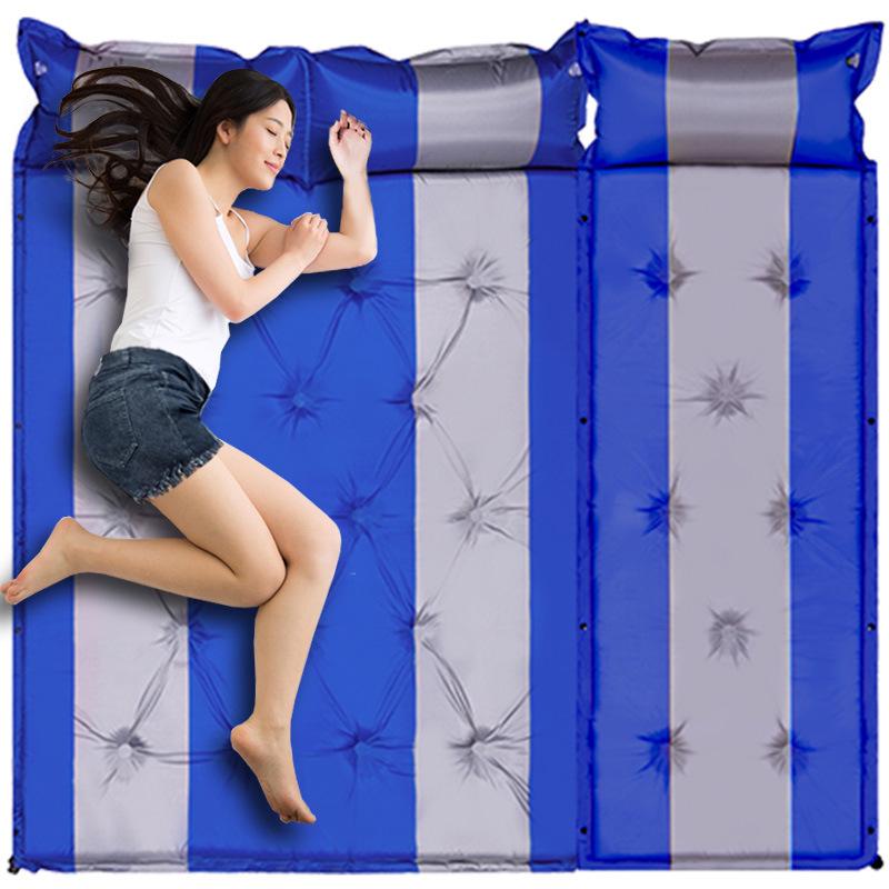 Automatic Inflatable Outdoor Sleeping Pad - Thick, Wide, Moisture-Proof Mat for 3-4 People Camping