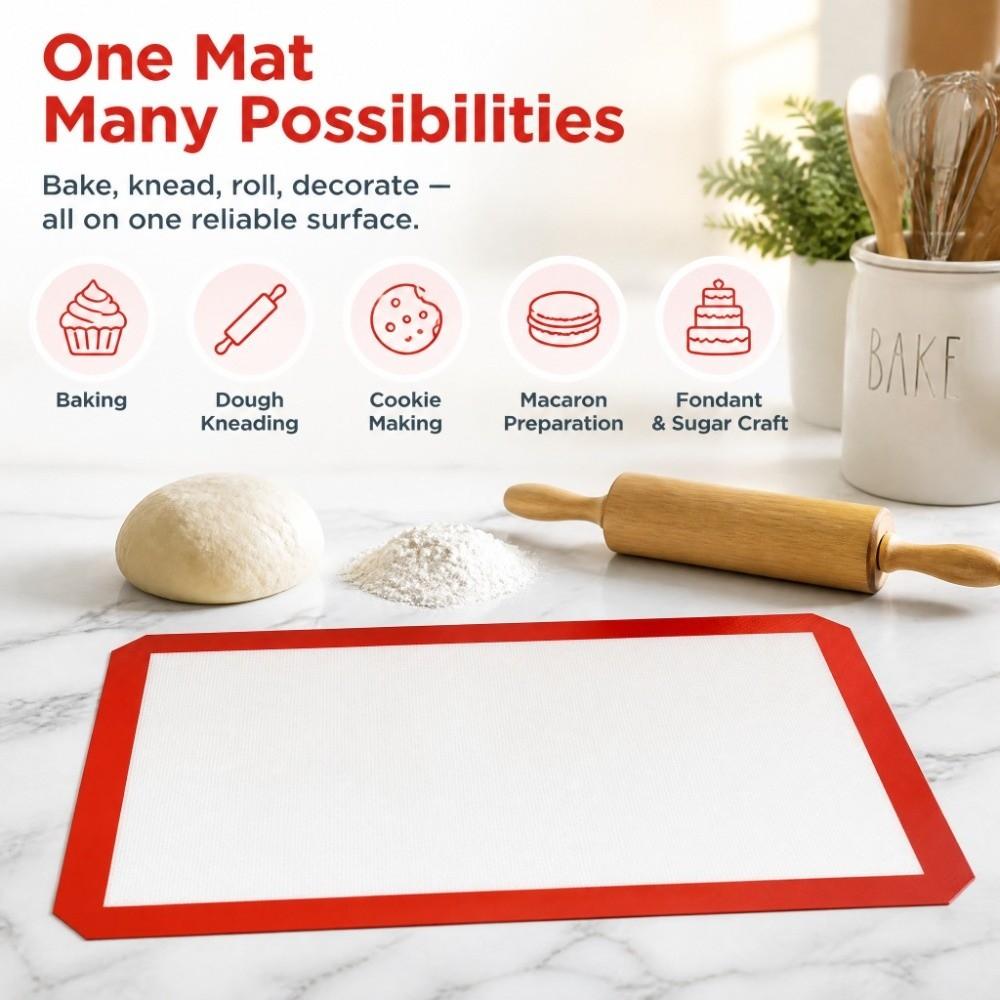 Silicone Fiberglass Dough Kneading Mat Heat Resistant Pastry Rolling Mat Macaron Baking Mat Baking