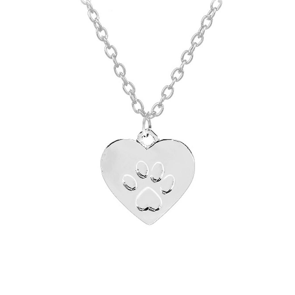 

Popular Heart Shaped Dog Necklace Animal Pendant Necklace Jewelry срібний