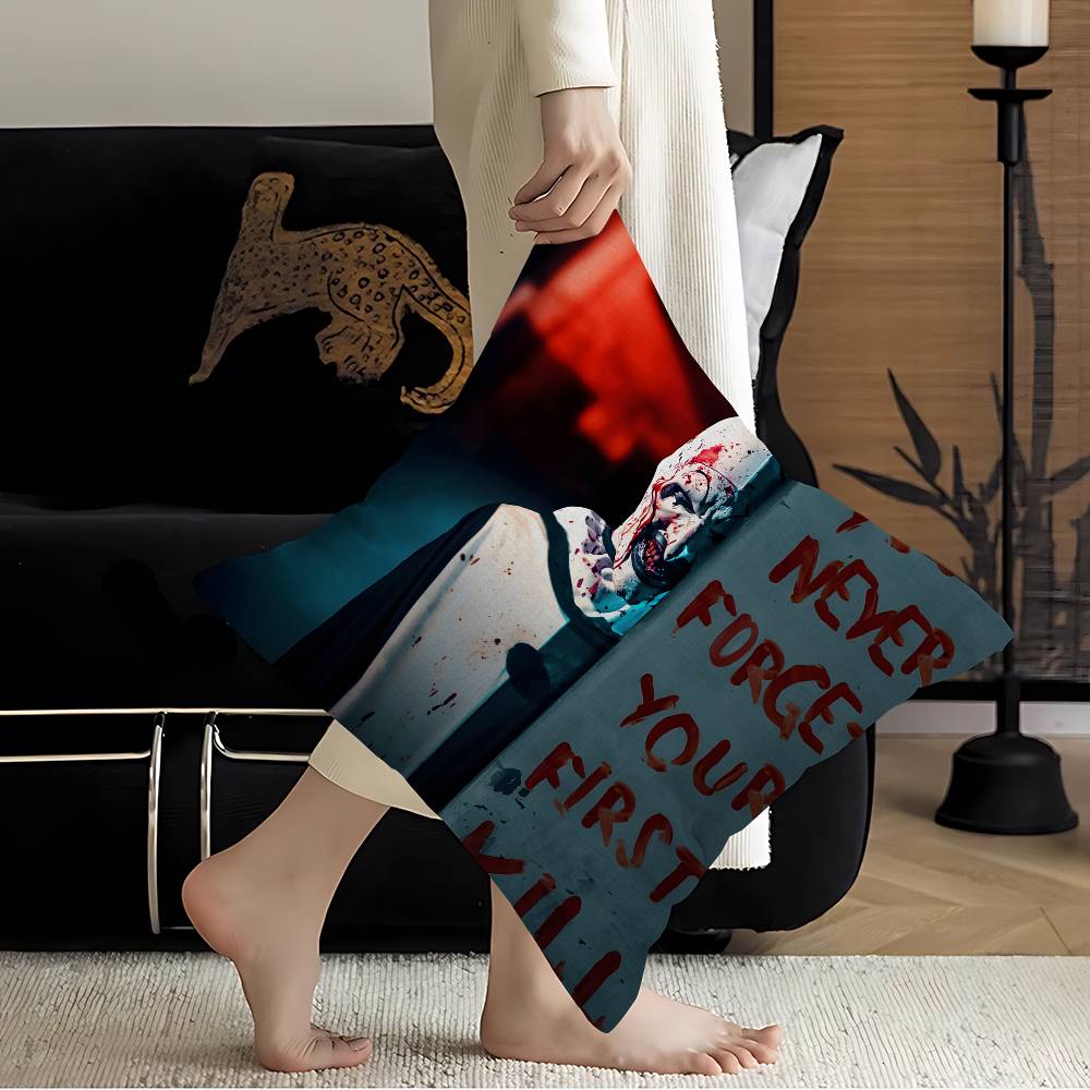 Classic Horror Movie TERRIFIER Cushion Cover Pillowcase Upholstery Sofa Throw Pillow Home Decor Pillowcas