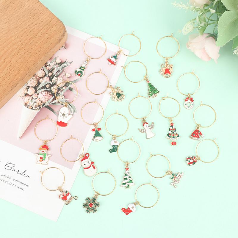 Christmas Wine Glass Charms With 20 Assorted Cute Designs And Storage Bag Perfect For Christmas Party Family Dinner