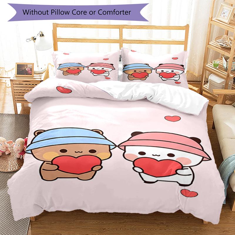 3pcs Bubu Dudu Bedding Set Duvet Cover Closure Includes 1 Duvet Cover & 2 Pillowcases, Soft and Comfortable for All Seasons.