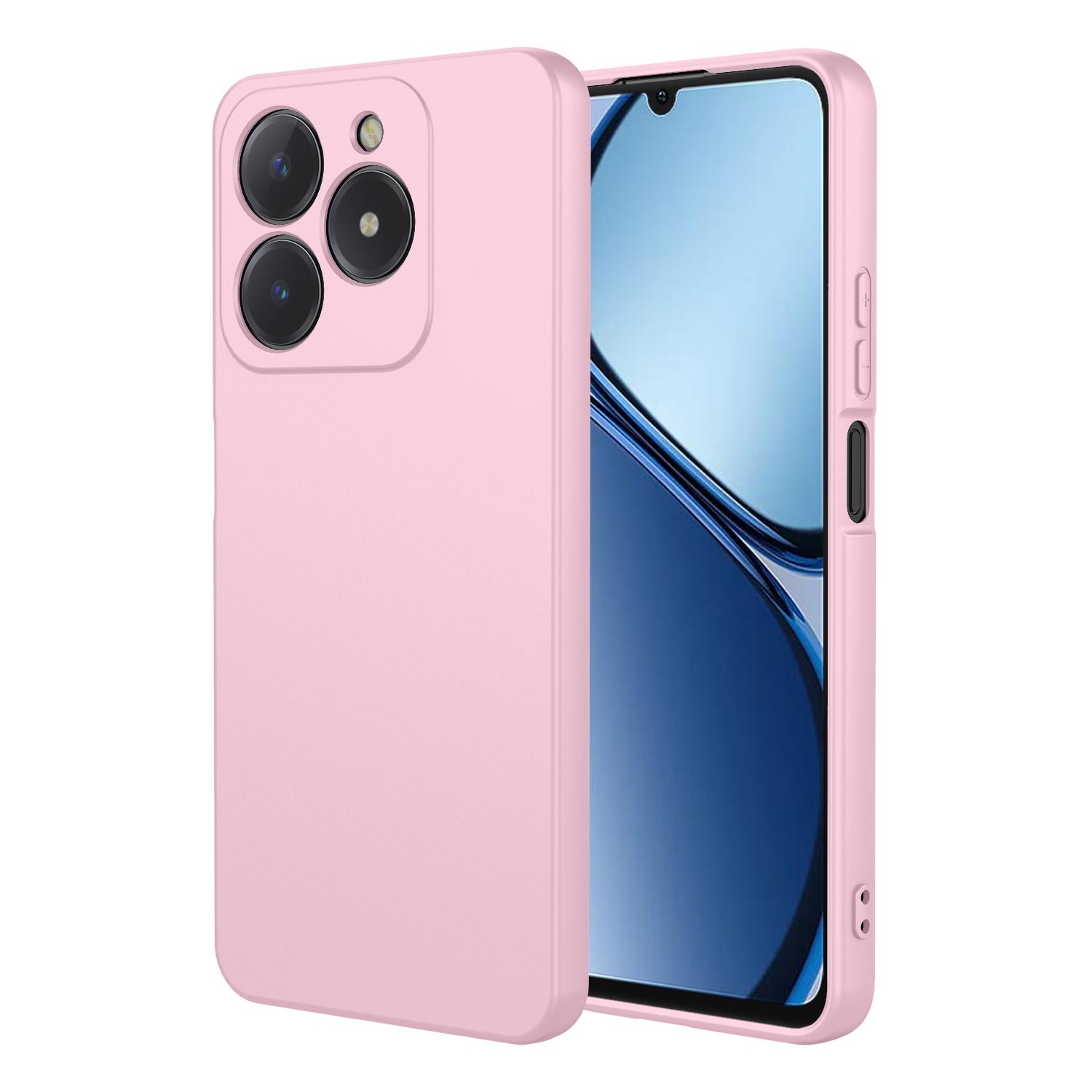 

Гибкий чехол из жидкого силикона для Realme C61 C63 C65 C67 4G C55 C53 C51 Note 60 50 Защитная накладка Fundas Coque Shell Capa Realme Note 50 розовый
