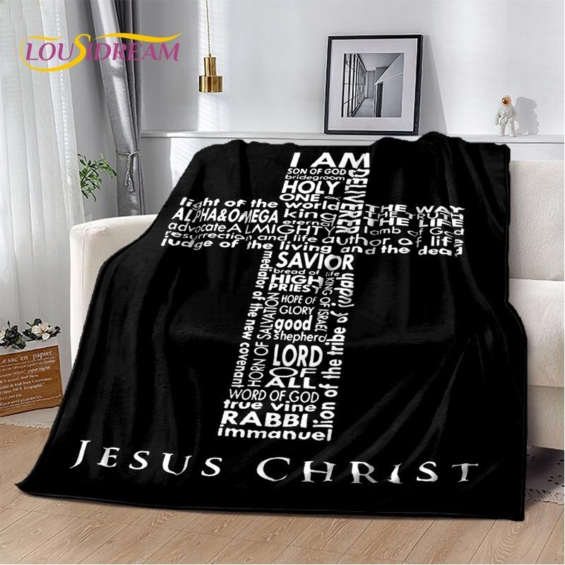 New 3D Pray Holy Bible Cross Jesus Soft Blankets,Keep Warm Throw Blanket Comfortable Blanket for Picnic Beds Sofa Home Bedroom