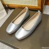 Women's Genuine Leather Low-heel Solid Color Shoes Round Toe Flat Bottom Shallow Single Shoe Casual Versatile Loafers Mujer