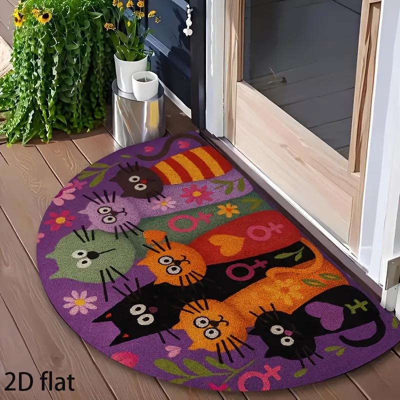 Tappetino da interno a semicerchio in stile americano: Assorbente, Resistente allo Sporco, Durevole, Facile da Pulire per Pavimenti di Bagno e Stanze