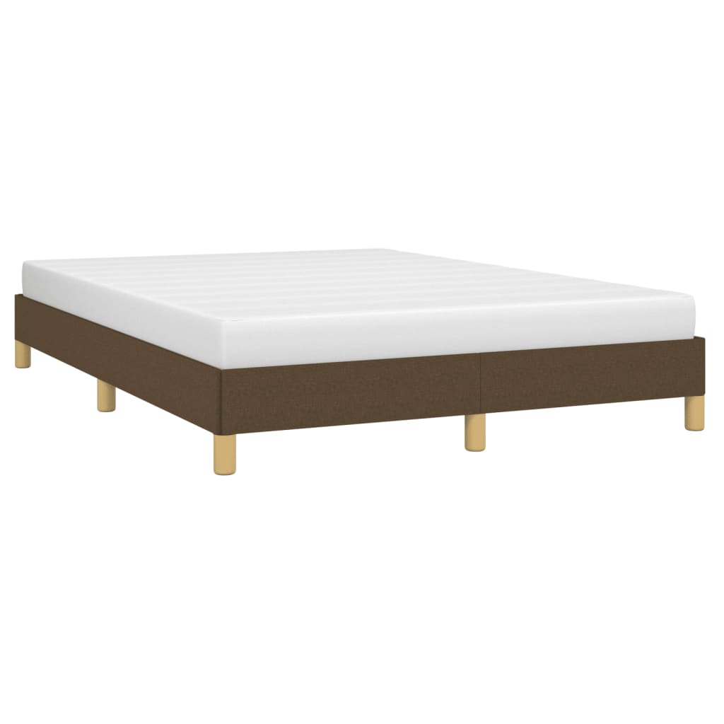 Vidaxl Bed Frame Without Mattress, Dark Brown, 140X190 Cm, Fabric