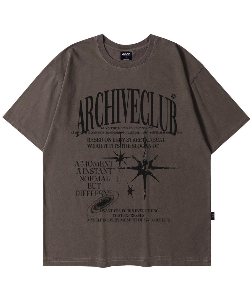 ANOTHER ARCHIVE Pigment Galaxy Archive Short Sleeve T-Shirt_Dark Gray