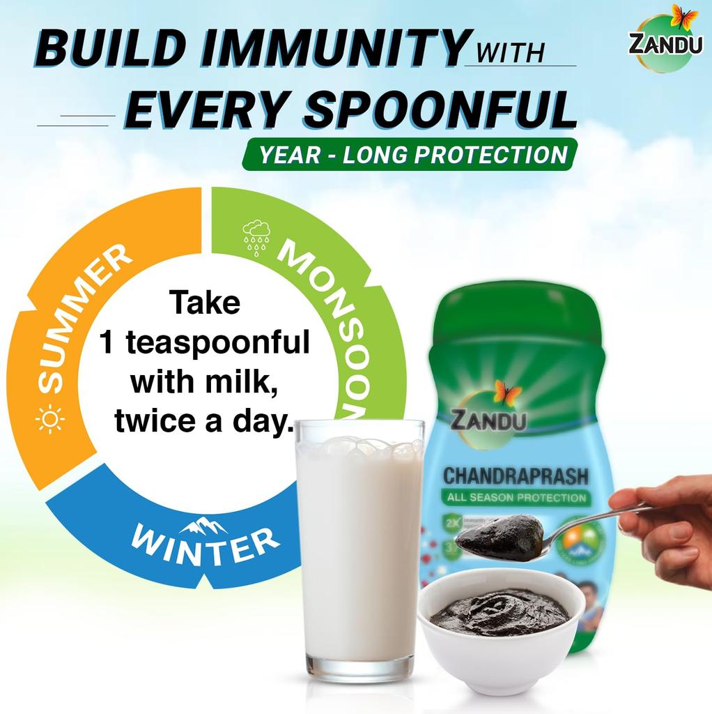 Zandu Chandraprash 900g Pack of 1 | All-Season Immunity Booster Chyawanprash with 37 Herbs & Jaggery Sweetened