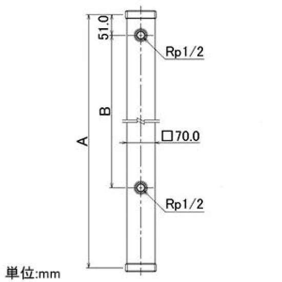 KAKUDAI Mikage Water Faucet 70mm Post, Square, 616-011