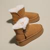 Fleece high-top snow boots for women 2025 winter new student ins Korean version of thermal casual shoes platform cotton shoes 902