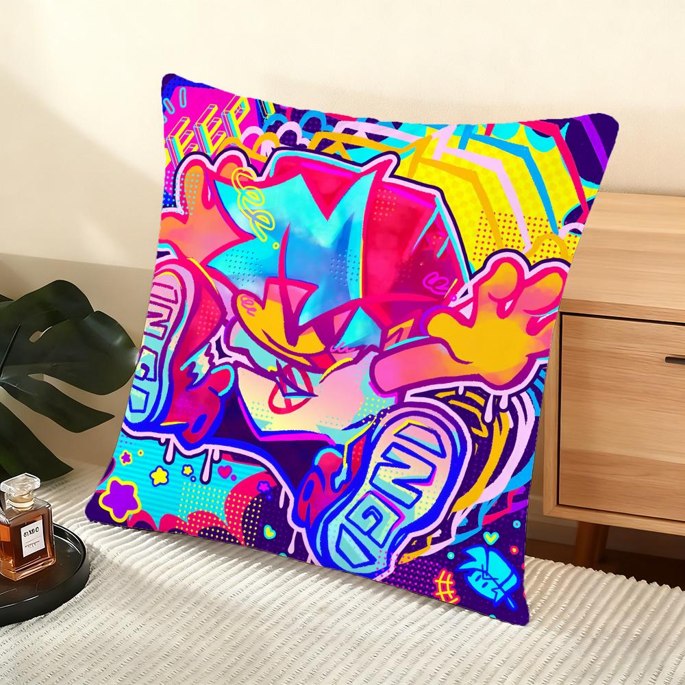 Friday Night F-Funkin Cushion Cover Soft Short Plush Pillow Cover Smooth Cozy Texture Aesthetic Cushion Case Home Decor