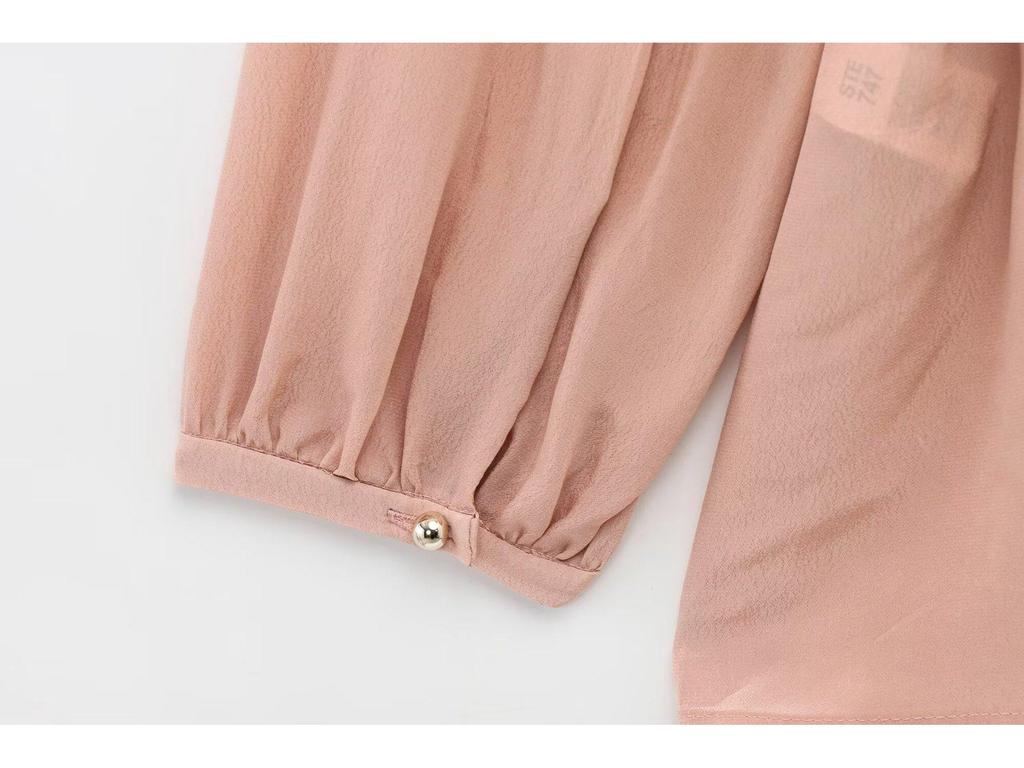 2025 Spring European & American Style Women's Long-Sleeve Belted Shirt - Versatile & Stylish