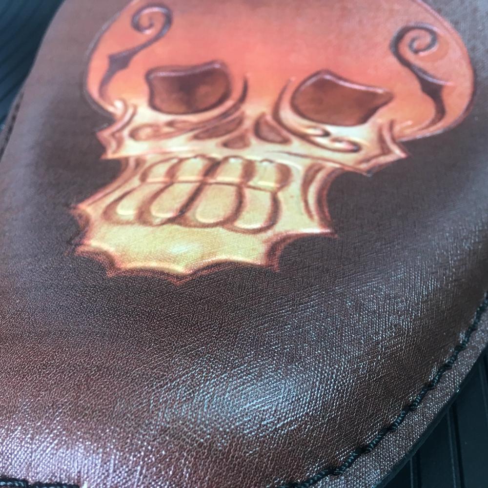 Leather Motorcycle 3" Spring Solo Bracket Seat For Harley Chopper Bobber