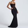Women's clothing, new spring models in Europe and America, elegant neck strap tight hip wrap dress dress