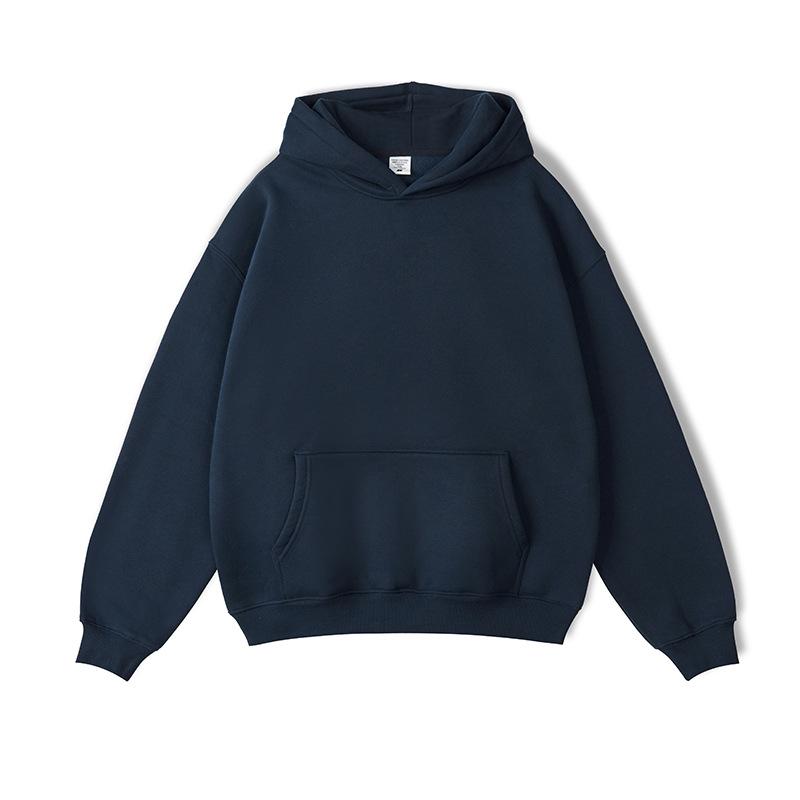 Men's Fleece Hoodie 350G Heavyweight Solid Color Oversized Pullover Fall Winter Streetwear