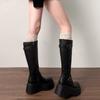 Retro French Black Platform Boots, New Autumn Small New Products, Thin and Heightened Knight Boots