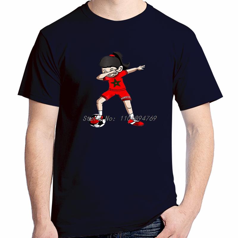 Fashion Graphic T Shirts Morocco Dabbing Soccerer Girl Fan Shirt Kids Jersey Summer Unisexs Short Sleeve Tshirt Unisexs Clothing