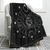 Sun Moon Blanket Stars Space Psychedelic Black and White Print Throw Blanket for Couch Bed Sofa Travel Camping for Kids Adults