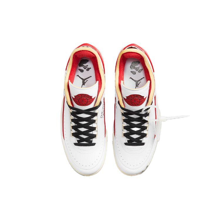 Off-White X Air Jordan 2 Retro Low SP White Varsity Red Unisex Sneakers Black DJ4375-106