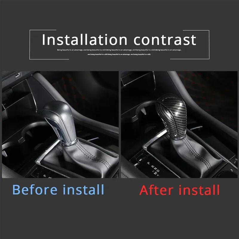 Car Gear Head Shift Knob Handle Cover Trim Sticker For Mazda 3 BP Axela CX-30 CX30 CX-50 - ABS Carbon Fiber Accessories