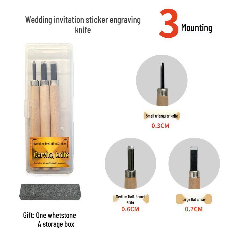 Wood Carving & Stamp Making Knife Set for Weddings
