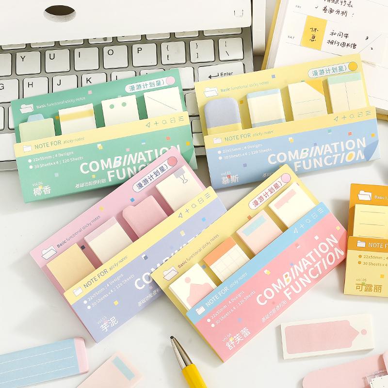 Kawaii Stickers 120/720 Sheets Bookmarks Memo Pad Cute Notepad Sticky Notes Pack School Office Supplies Aesthetic Stationery