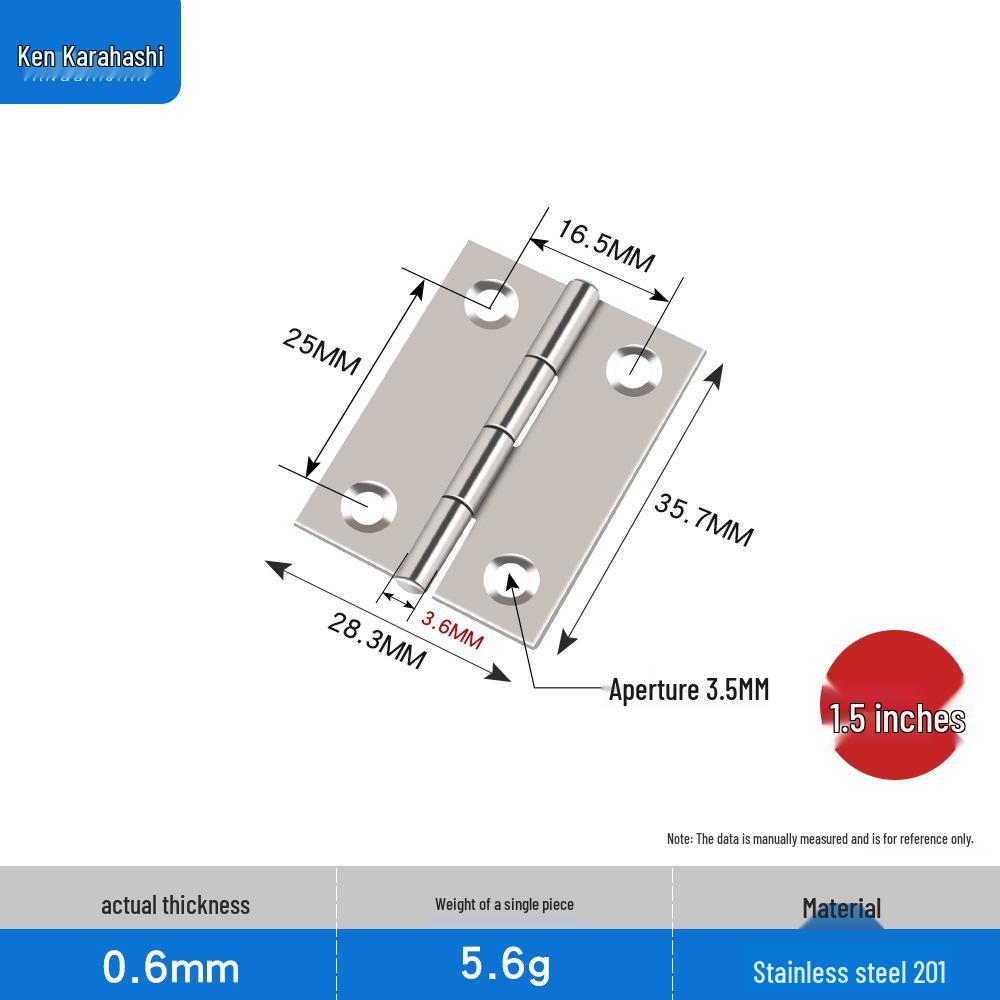 Stainless Steel Door & Window Hinges - Sizes: 1" To 4", Ideal for Picture Frames, Flat Opening, and Small Applications.