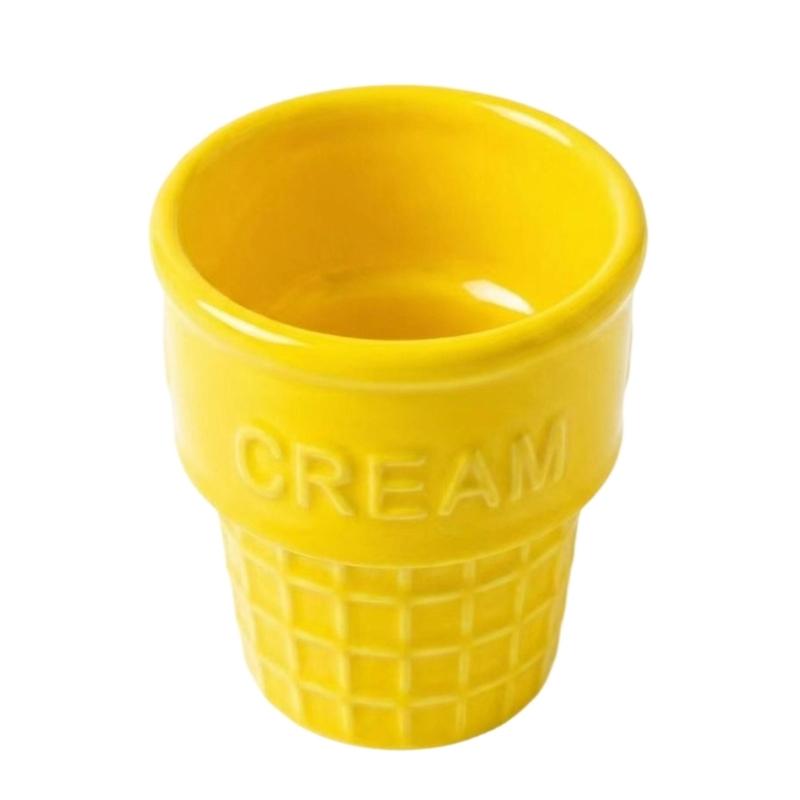 Waffel-Stil Snackbecher Dessertbehälter Miniatur-Eistüte Keramikschale für Süßigkeiten und Gewürze