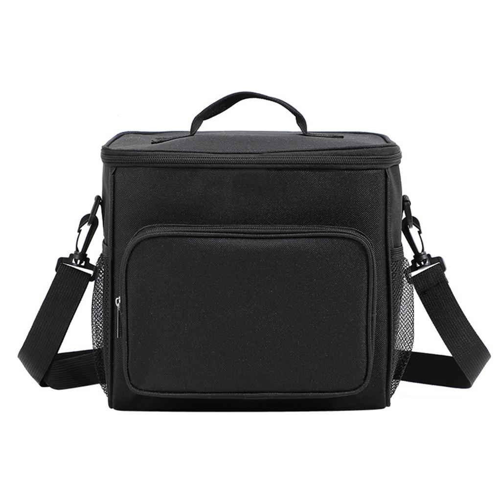 Oxford Cloth Portable Foldable Lunch Bag with Handle and Shoulder Strap Insulated Cooler Bag for Outdoor Work Travel and School Use
