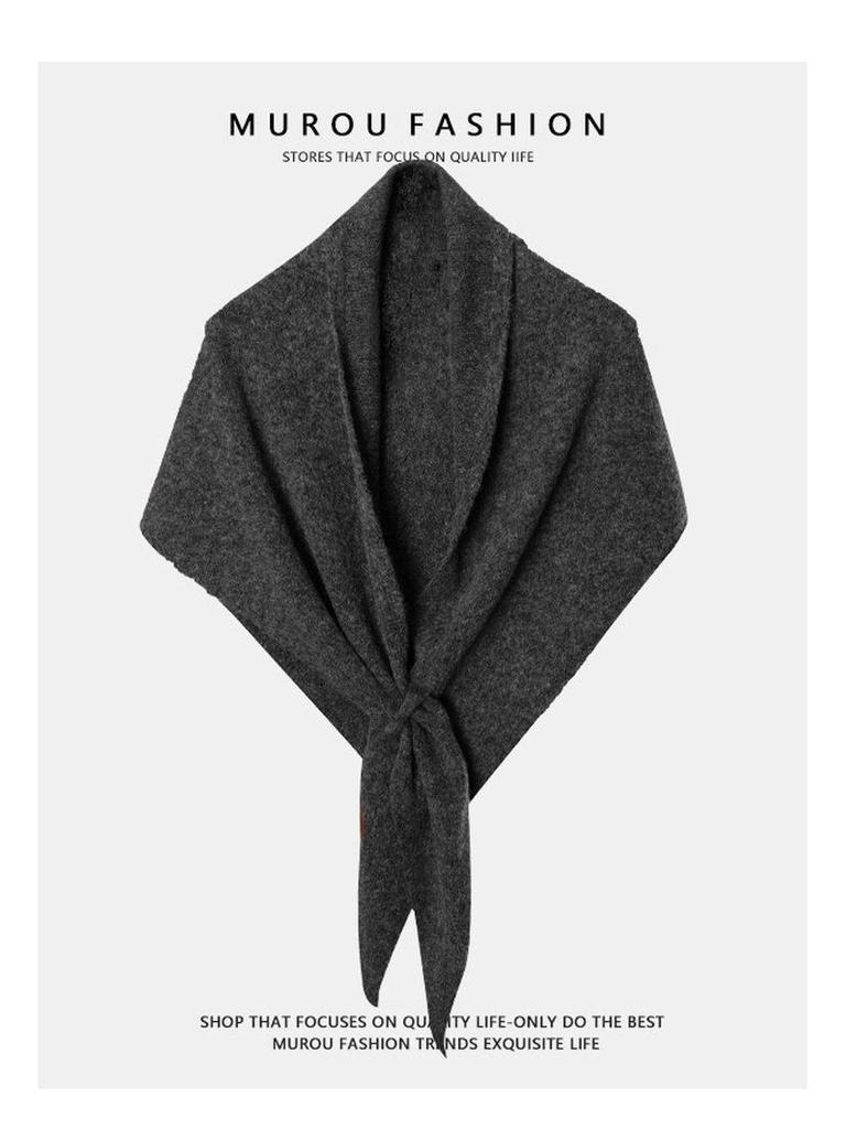 Extra großer roter Dreiecksschal aus Merinowolle - Gestrickte Stola für Damen, Wärme für Herbst/Winter