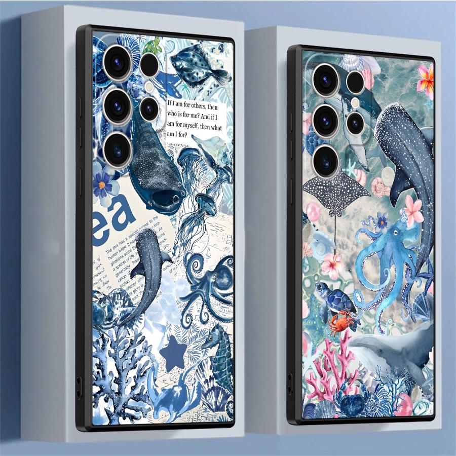 Creative Marine Organisms Art Funda Phone Cover Case for Samsung Galaxy S26 S10 S9 Note 20 Ultra 8 9 10 S23 S20 S24 Plus S21 FE