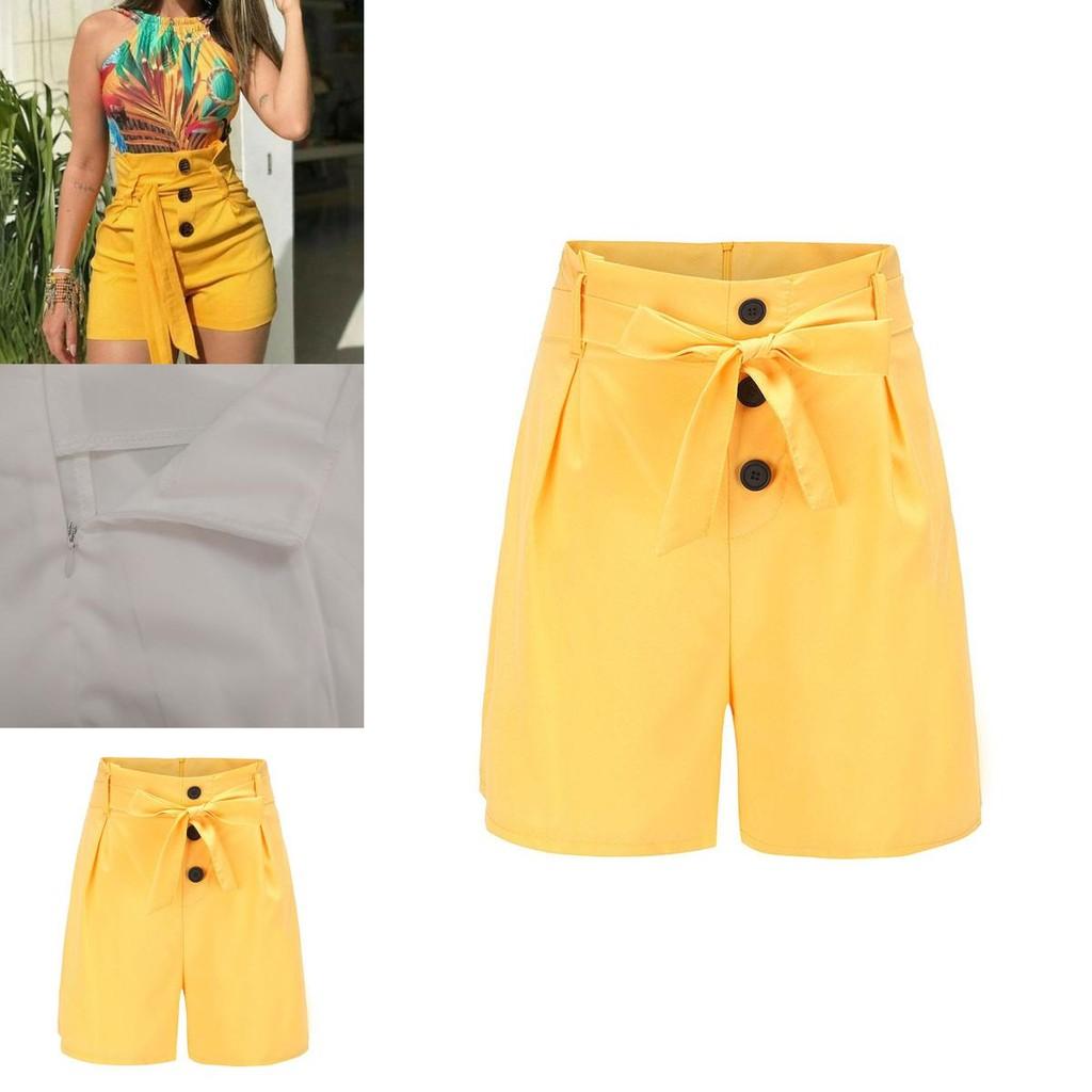 Stylish Women's High Waisted Button Shorts For Summer Casual Loungewear Comfort