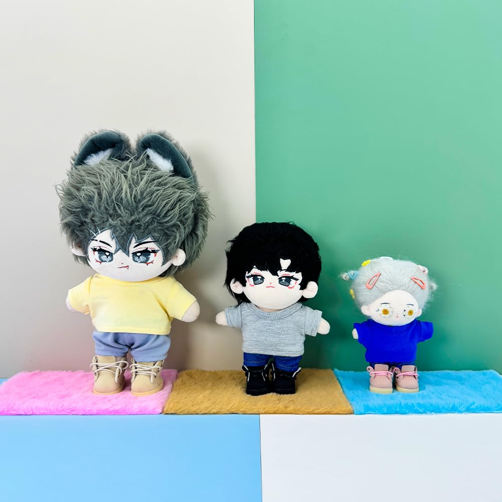 Niannyyhouse 15cm Plush Toy - Leather Shoes - Cotton Doll Shoes - Shoe Length 4.2cm - Dress-up Doll Accessory (beige + Black)