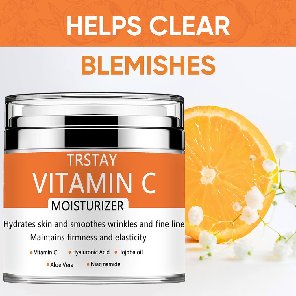 Vitamin C, Hyaluronic Acid,Aloe Vera, Day &Night Cream Moisturizing and Lightening Fine Lines Moisturizing Tightening Whitening Cream