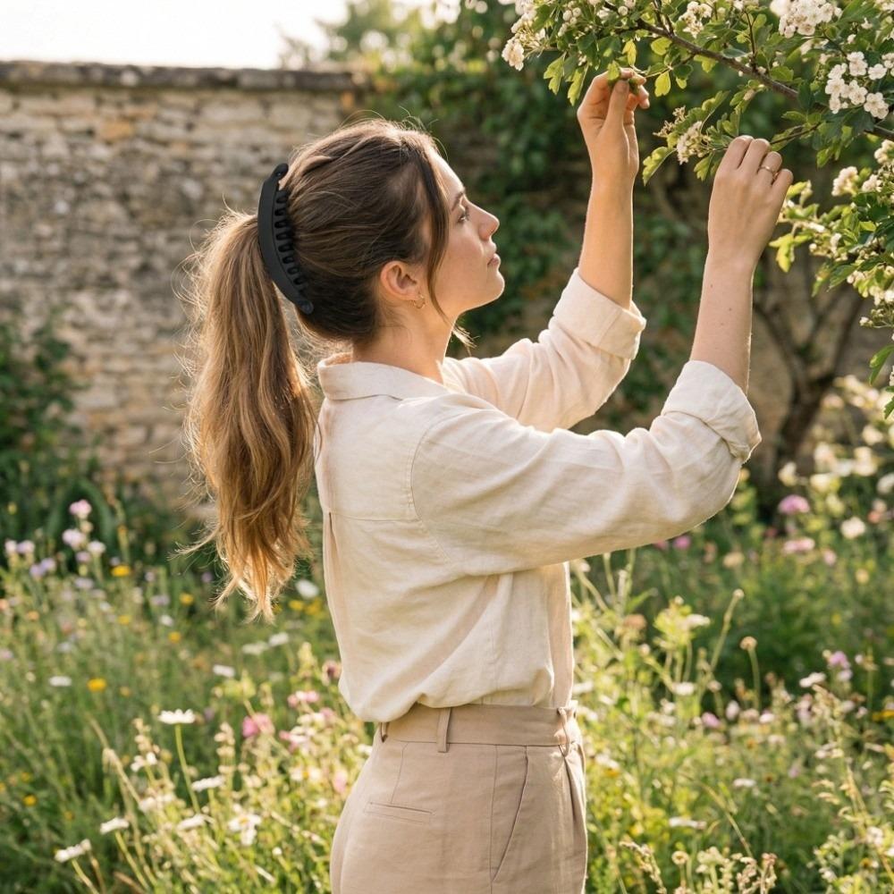 Velké želvovinové sponky do culíku Plastová banánová spona do vlasů Denní