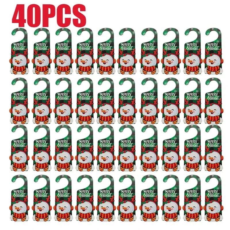 2025 New Christmas Decorations Paper Door Hanging Santa Elk Party Decoration Props Door Sign Door Handle Hangings Decoration