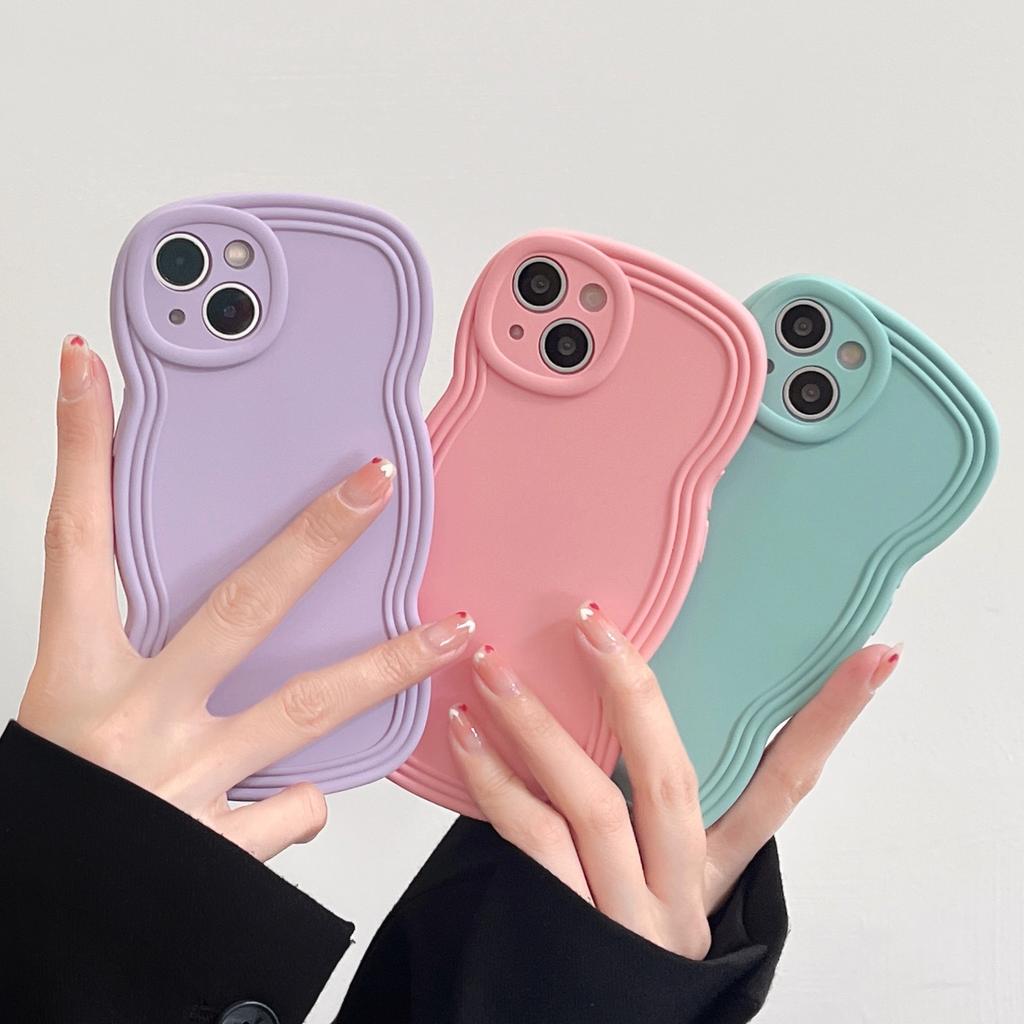Ins Nische Wellenrand Kompatibel mit iPhone 16/17 Pro Max Apple 14/15 Handyhülle Neue Weiche Hülle